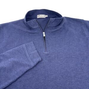 Peter Millar Crown Crafted Mens 2XL‎ Blue 1/4 Zip Long Sleeve Pullover Sweater